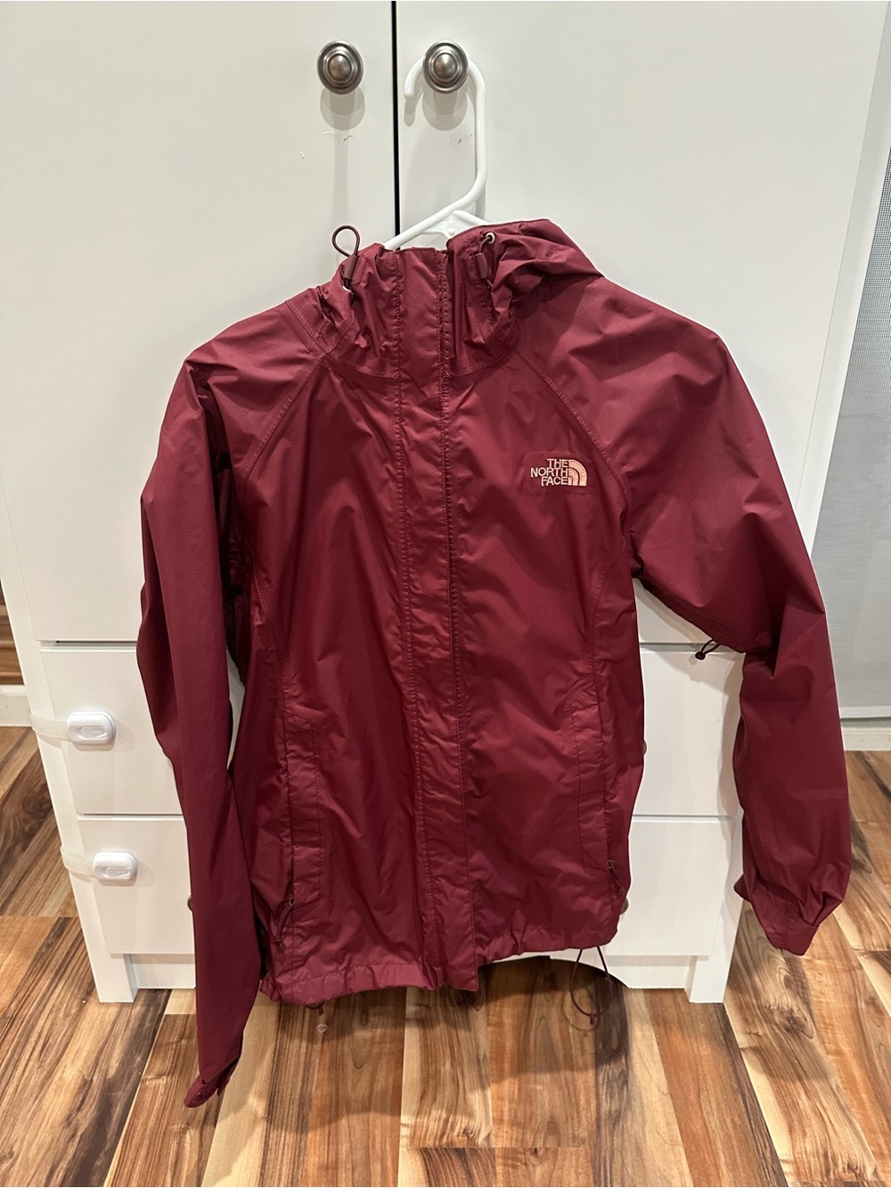 The North Face Maroon Hooded Rain Jacket